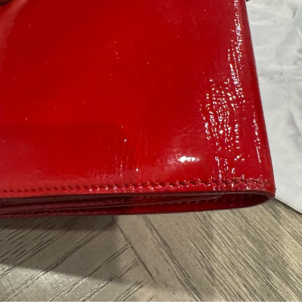Yves Saint Laurent Glossy Red Clutch - Picture 10 of 10